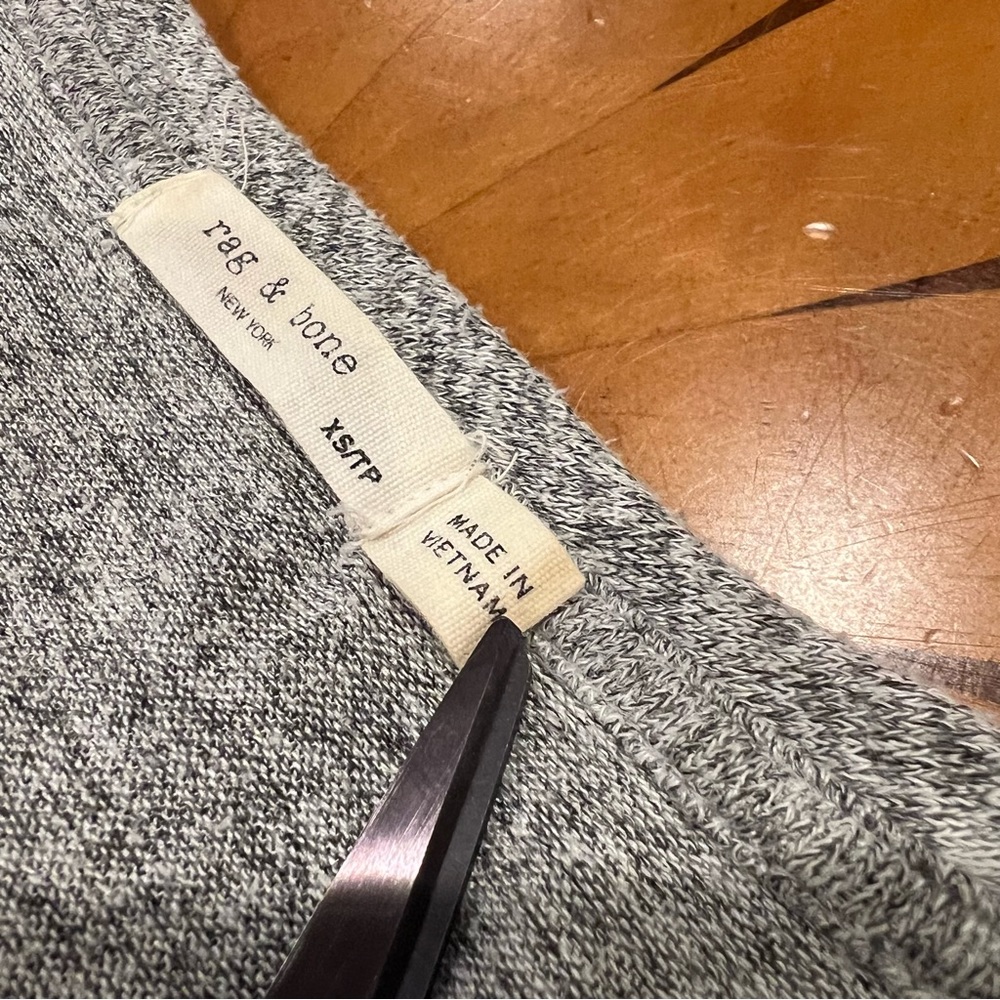 Rag & Bone Women’s Hudson Long-Sleeve Relaxed Fit Jersey Tee XS Heather Gray - Picture 15 of 16
